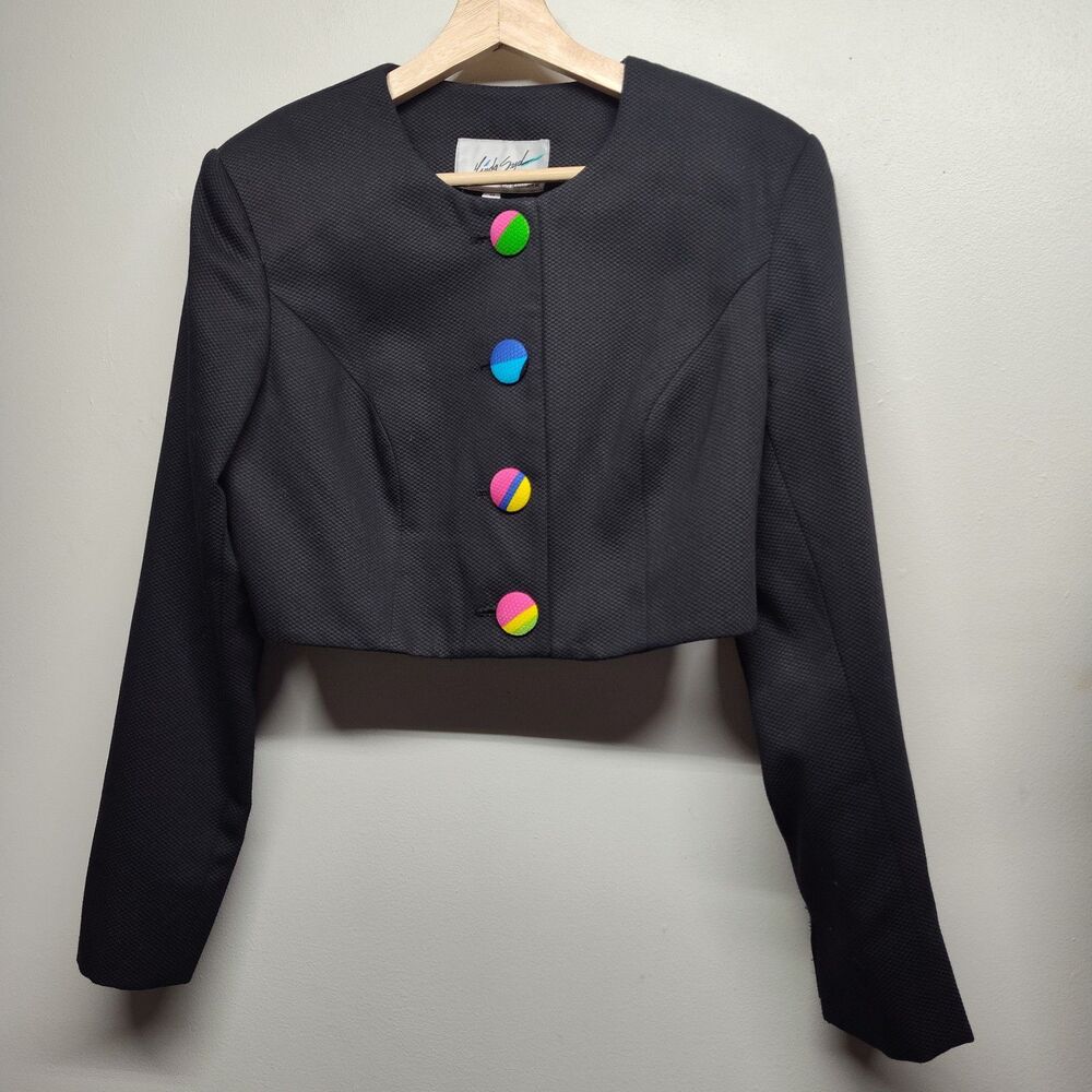 Black Blazer with Colorful Buttons